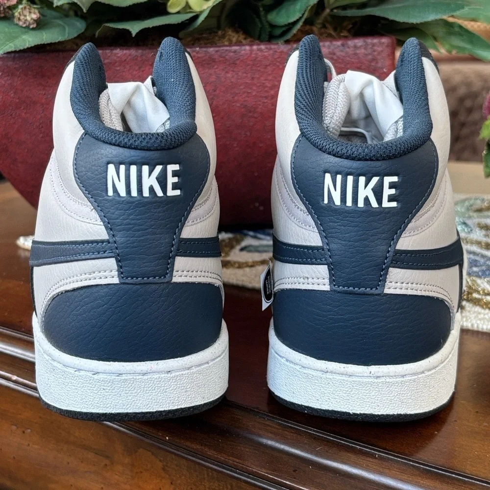 Brand New Nike Court Vision Mid Sneakers Retro 80s Basketball Lace Up Navy Black